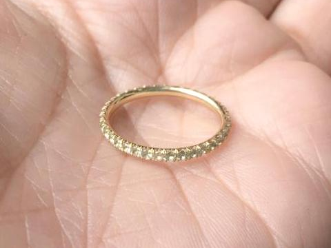 2mm Green Sapphire Eternity Band