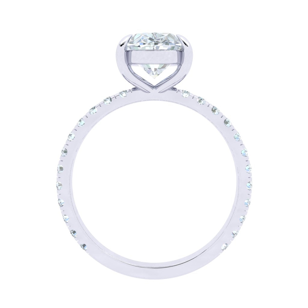 1.5 Carat Oval Moissanite Solitaire Engagement Ring/ with Lab Grown Diamonds
