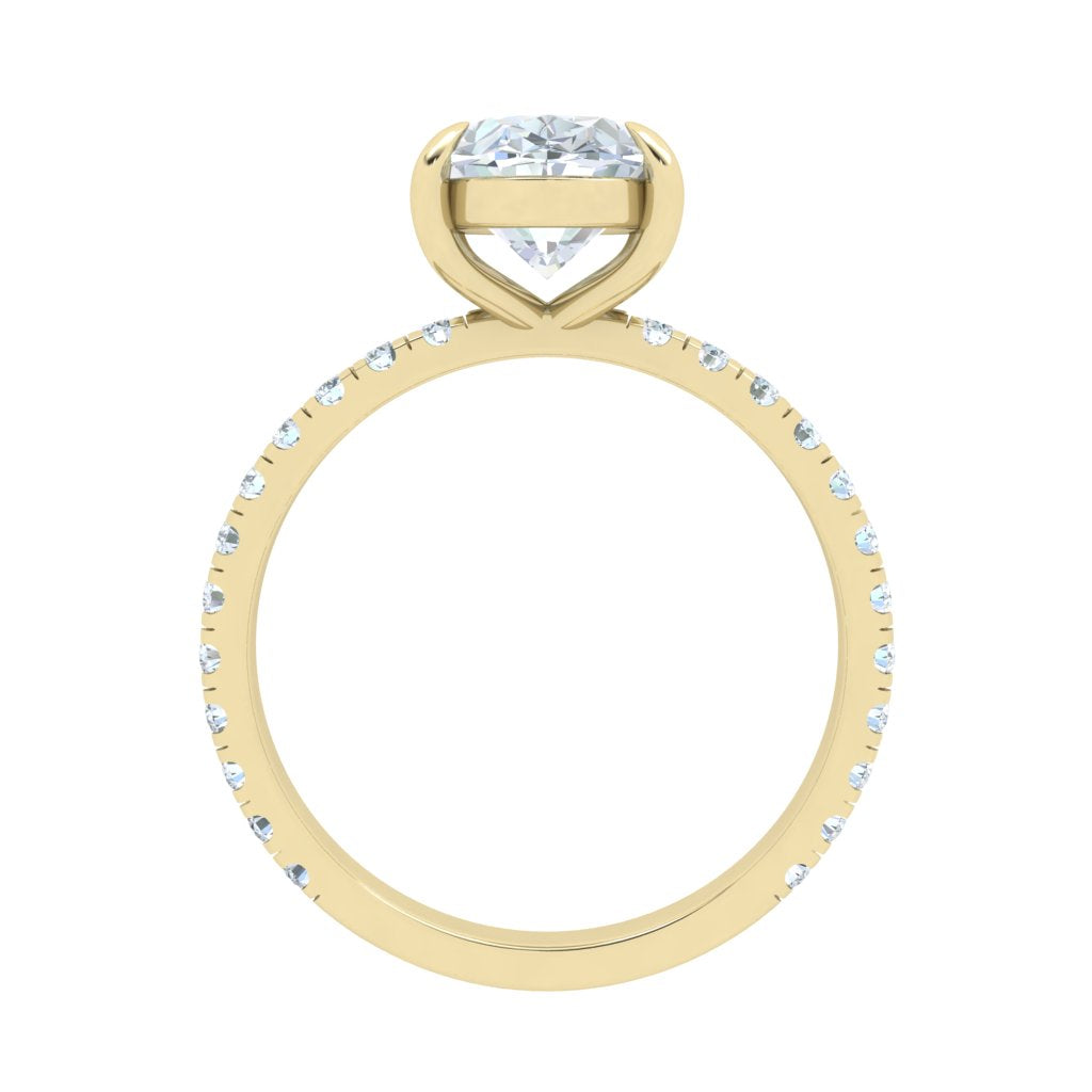 1.5 Carat Oval Moissanite Solitaire Engagement Ring/ with Lab Grown Diamonds