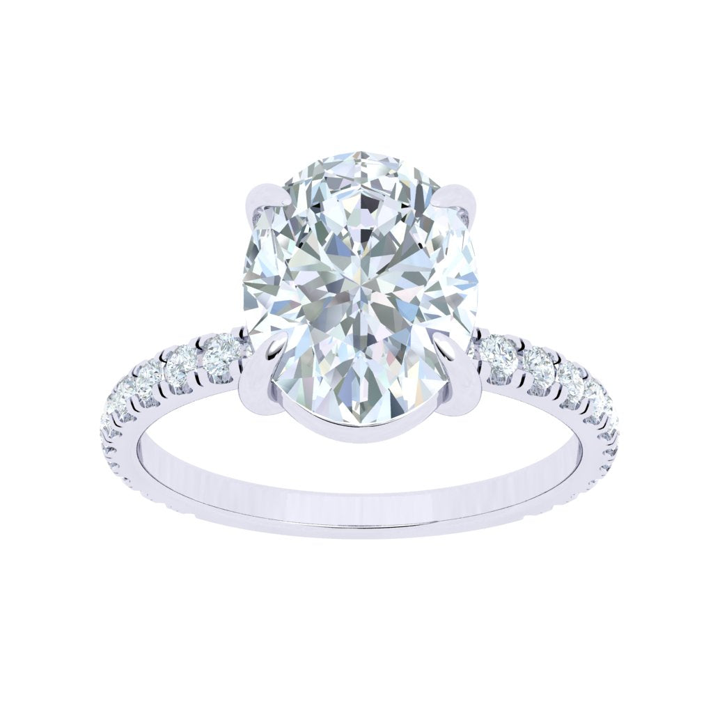 1.5 Carat Oval Moissanite Solitaire Engagement Ring/ Classic