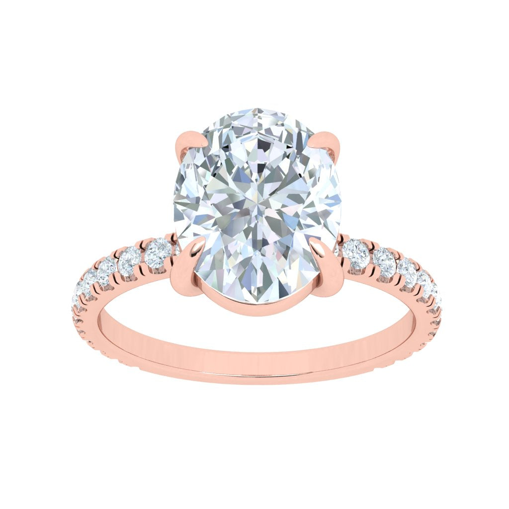 1.5 Carat Oval Moissanite Solitaire Engagement Ring/ Classic