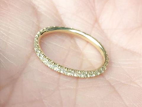 2mm Green Sapphire Eternity Band