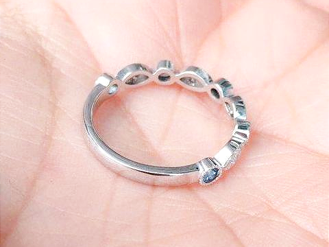 3mm Marquise Dot Diamond and London Blue Topaz