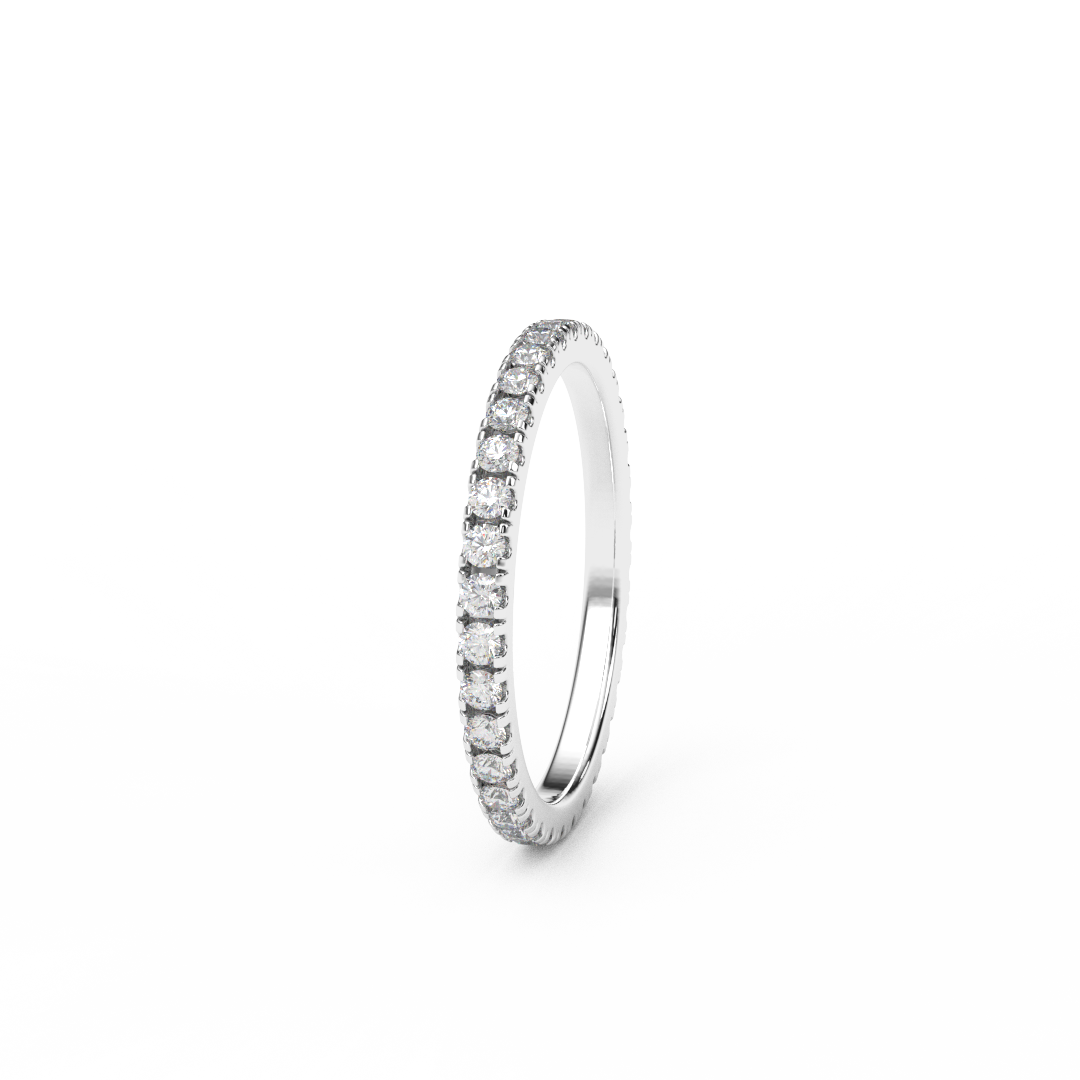 2mm Lab Grown Diamond Band/ Full Eternity Pave Diamond Wedding Anniversary Stacking Ring