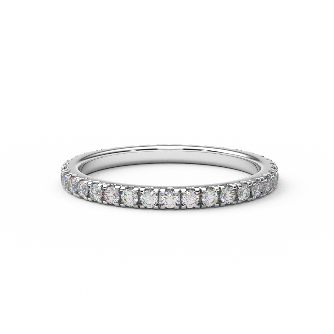 2mm Lab Grown Diamond Band/ Full Eternity Pave Diamond Wedding Anniversary Stacking Ring