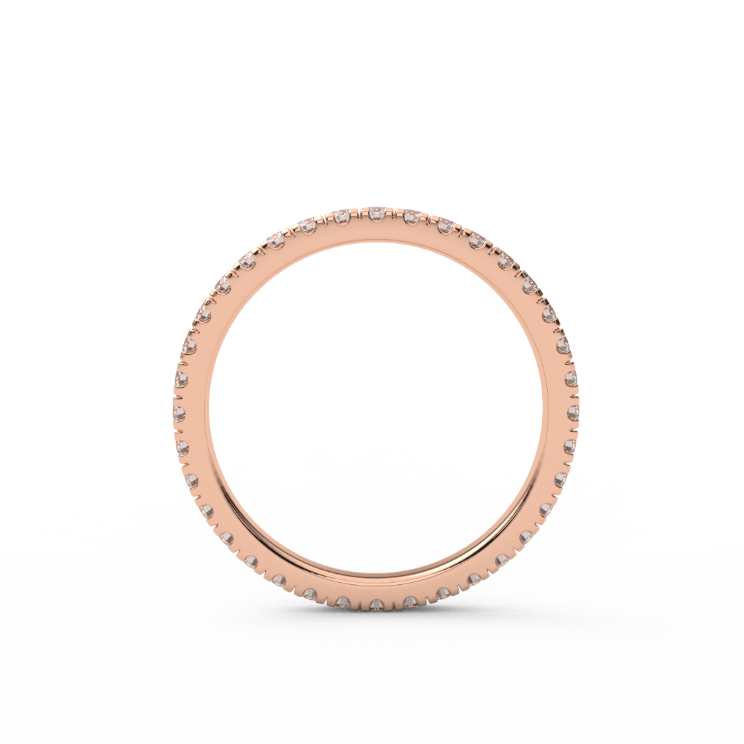 2mm Lab Grown Diamond Band/ Full Eternity Pave Diamond Wedding Anniversary Stacking Ring