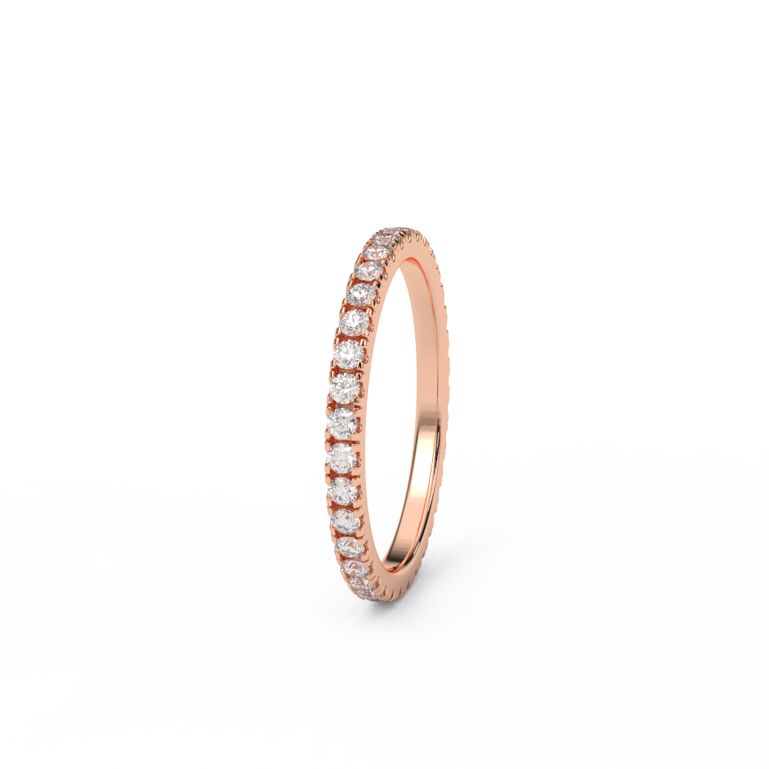 2mm Lab Grown Diamond Band/ Full Eternity Pave Diamond Wedding Anniversary Stacking Ring