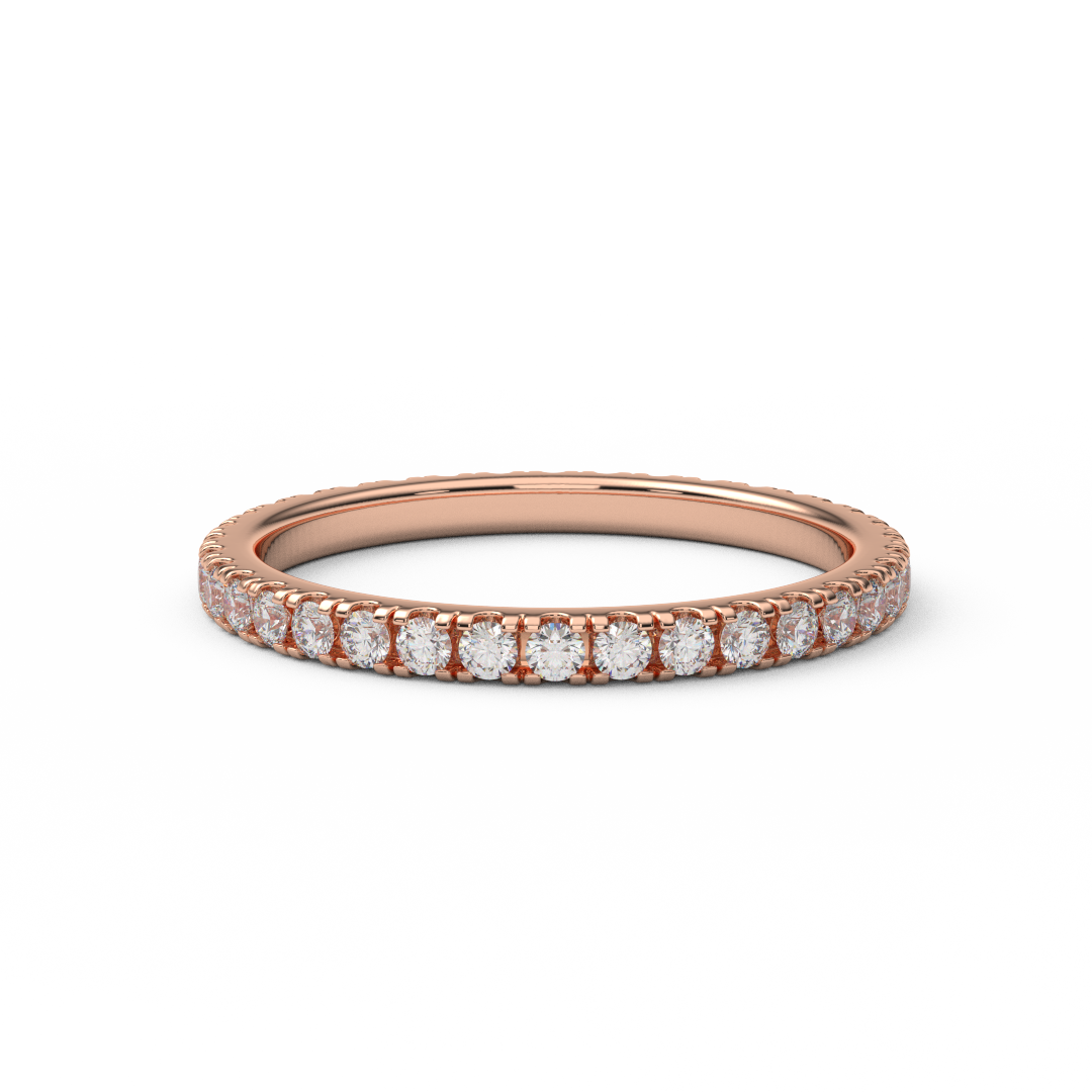 2mm Lab Grown Diamond Band/ Full Eternity Pave Diamond Wedding Anniversary Stacking Ring