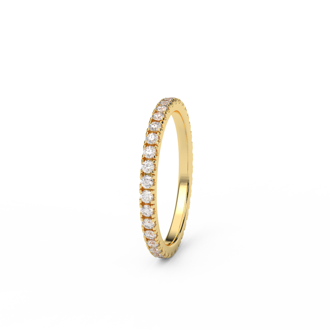 2mm Lab Grown Diamond Band/ Full Eternity Pave Diamond Wedding Anniversary Stacking Ring