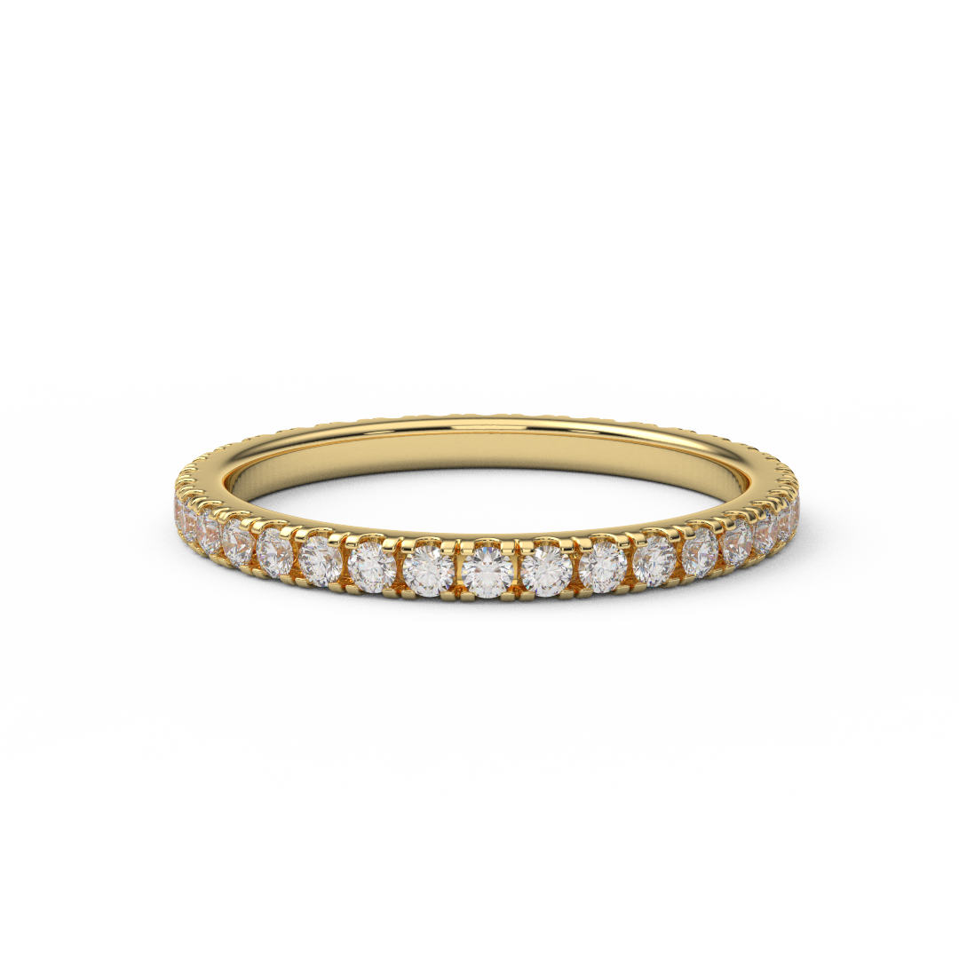 2mm Lab Grown Diamond Band/ Full Eternity Pave Diamond Wedding Anniversary Stacking Ring
