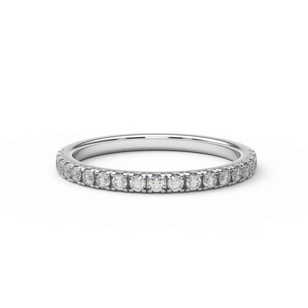 2mm Half Eternity Lab Grown Diamond Pave Ring