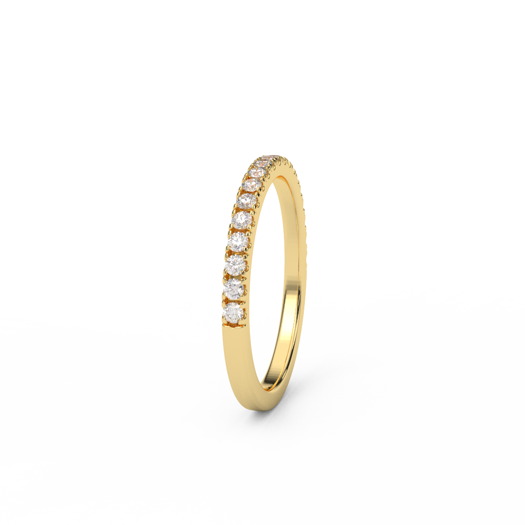 2mm Half Eternity Lab Grown Diamond Pave Ring