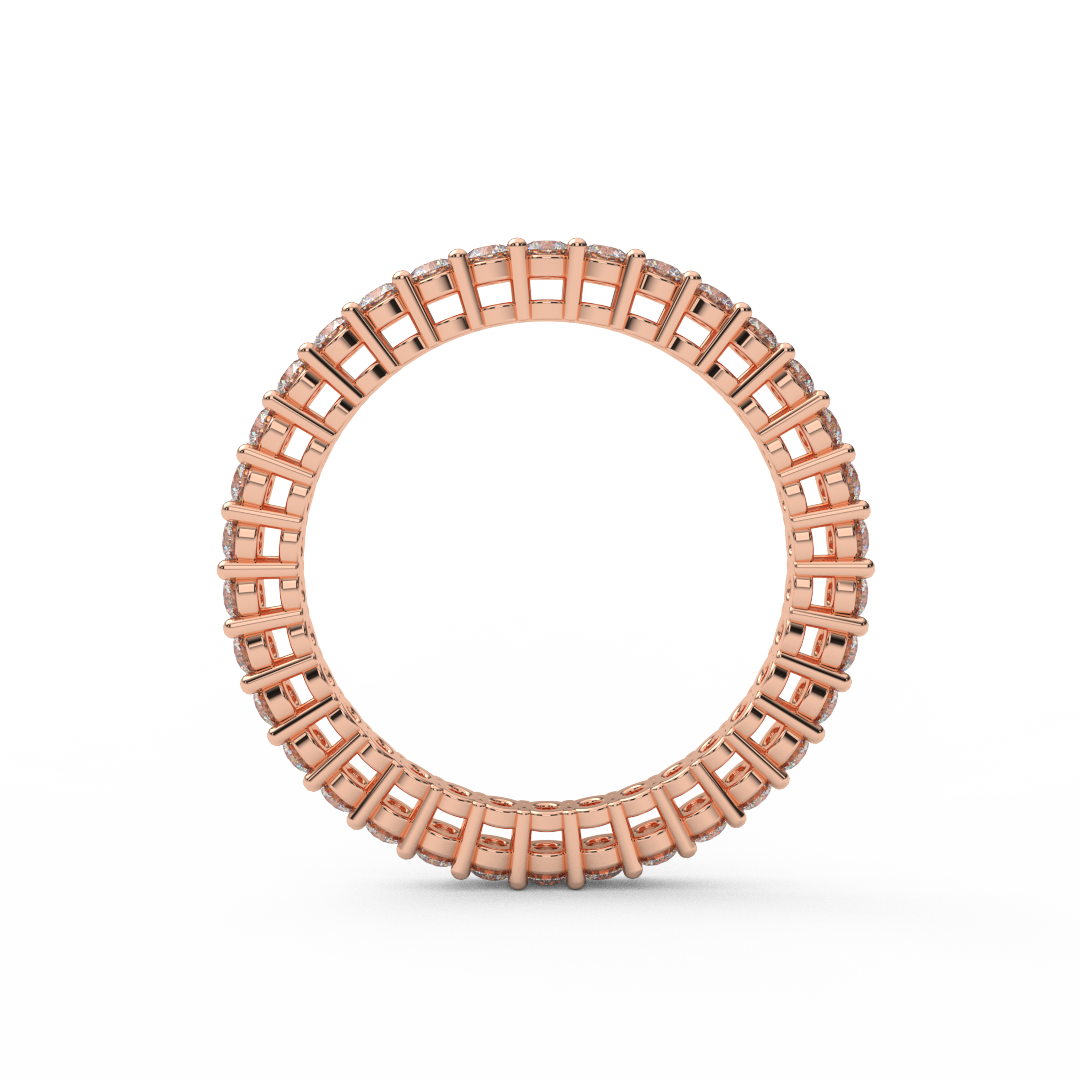 Lab Grown Diamond Band/ 1.8mm Full Eternity Lab Created Diamond Woman's Wedding Band/ Shared Prong Infinity Stack Ring/ 10K 14K 18K Platinum