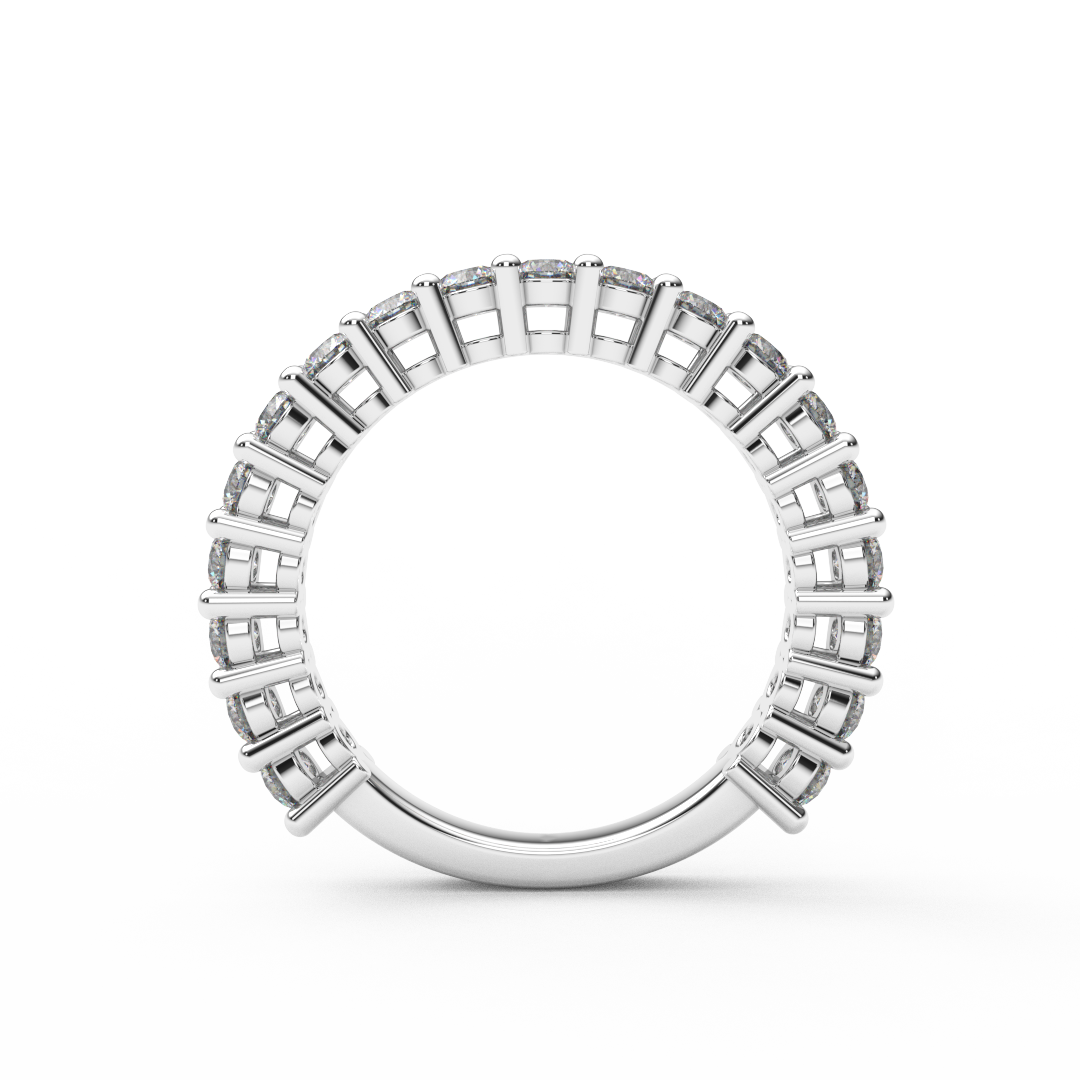 Reserved for Anna ONLY/ Platinum 3/4 Eternity Shared Prong Set Ring with 3mm Lab Grown Diamonds, 1 Blue Topaz & 1 Peridot