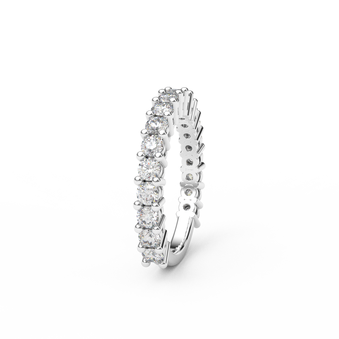 Reserved for Anna ONLY/ Platinum 3/4 Eternity Shared Prong Set Ring with 3mm Lab Grown Diamonds, 1 Blue Topaz & 1 Peridot