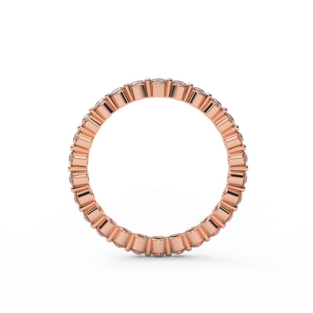 Natural Diamond 1.8mm Eternity Bubble Ring/ Floating Diamond Infinity Band/ Full Eternity Prong Diamond Stack (Appraisal Included)