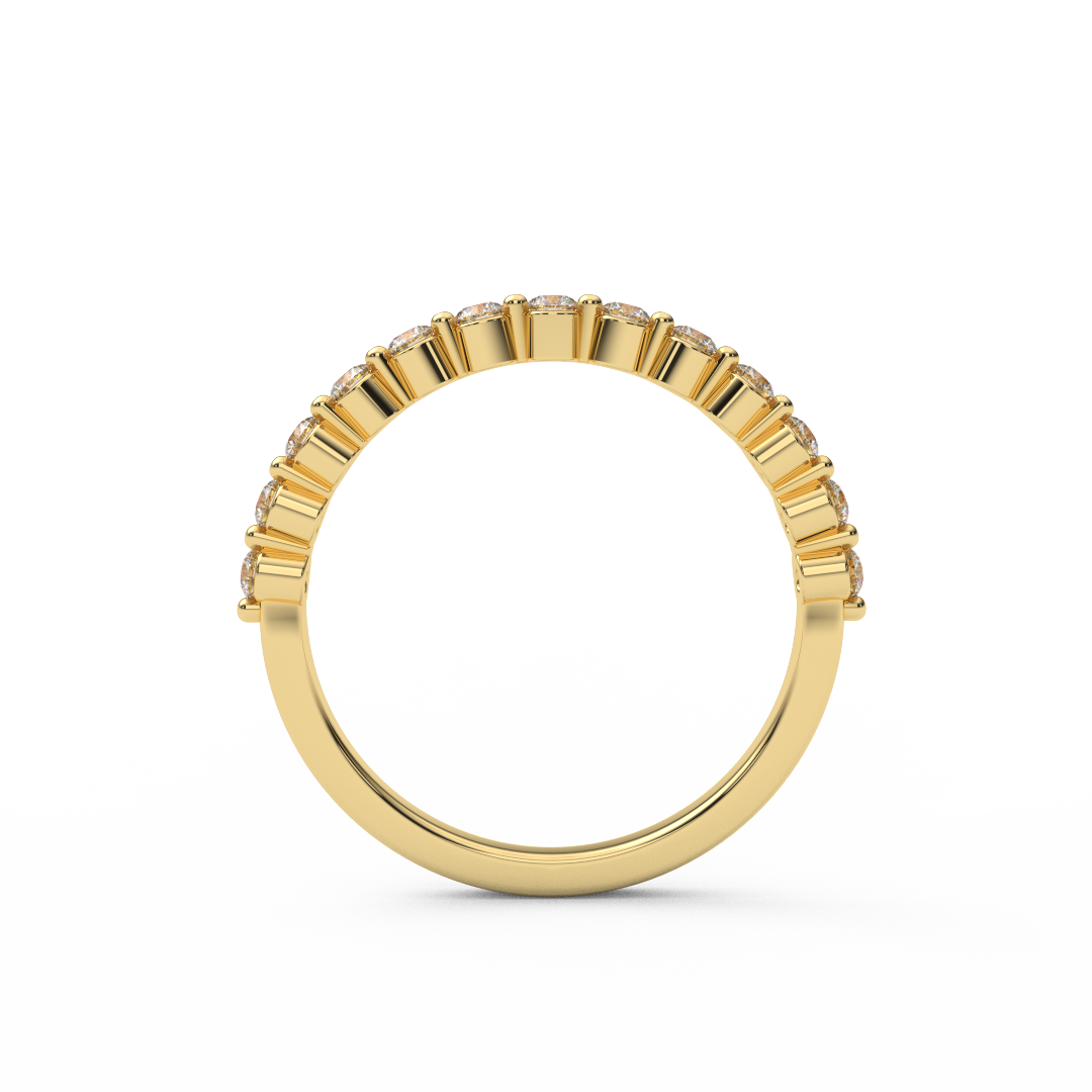 Floating Diamond Bubble Ring/ 1.8mm Half Eternity Prong Set Natural Diamonds/ Bubble Wedding Anniversary Stacking Ring with Appraisal