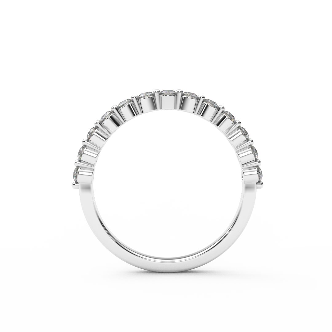 Floating Diamond Bubble Ring/ 1.8mm Half Eternity Prong Set Natural Diamonds/ Bubble Wedding Anniversary Stacking Ring with Appraisal