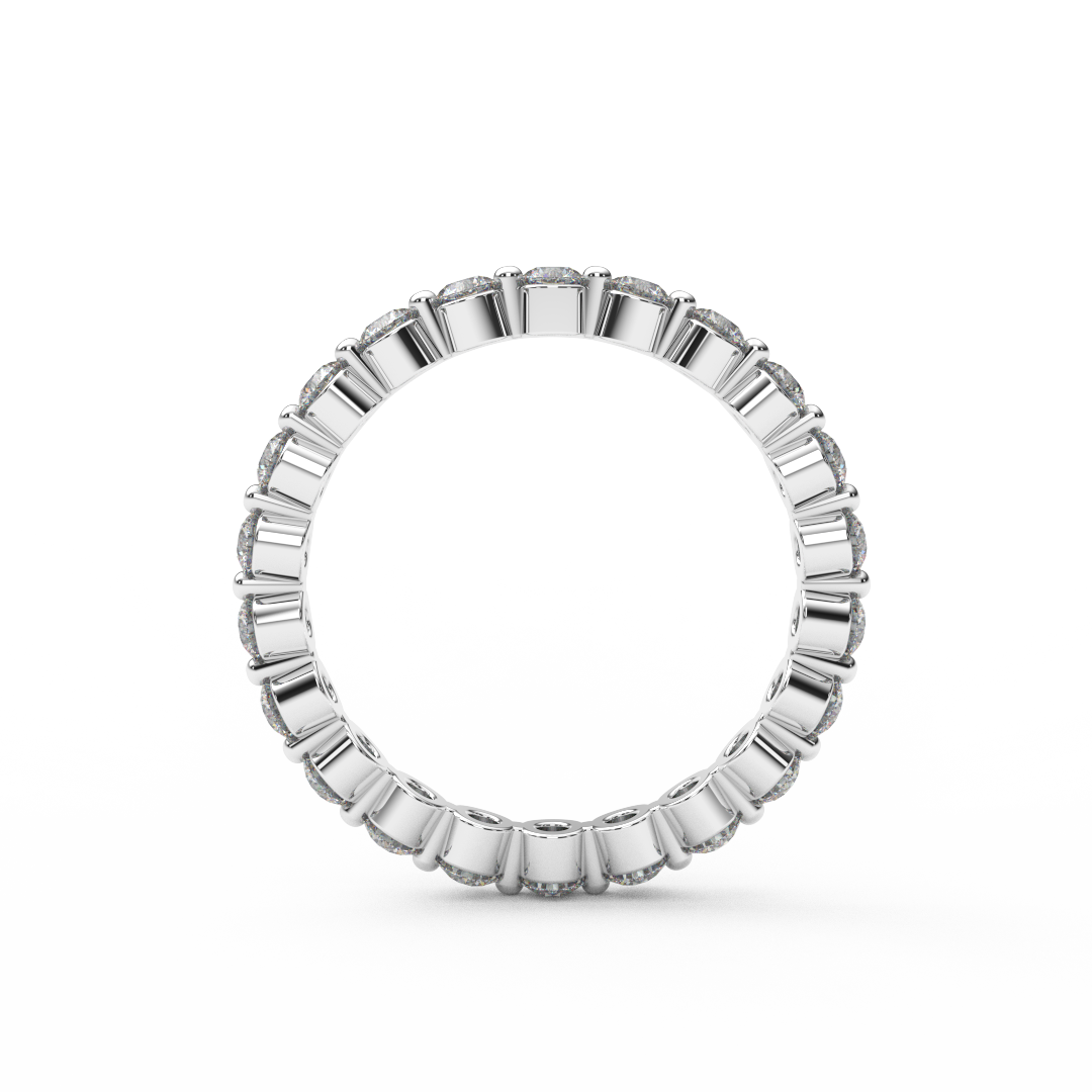 2.3mm Full Eternity Natural Diamond Prong Set Floating Bubble Ring