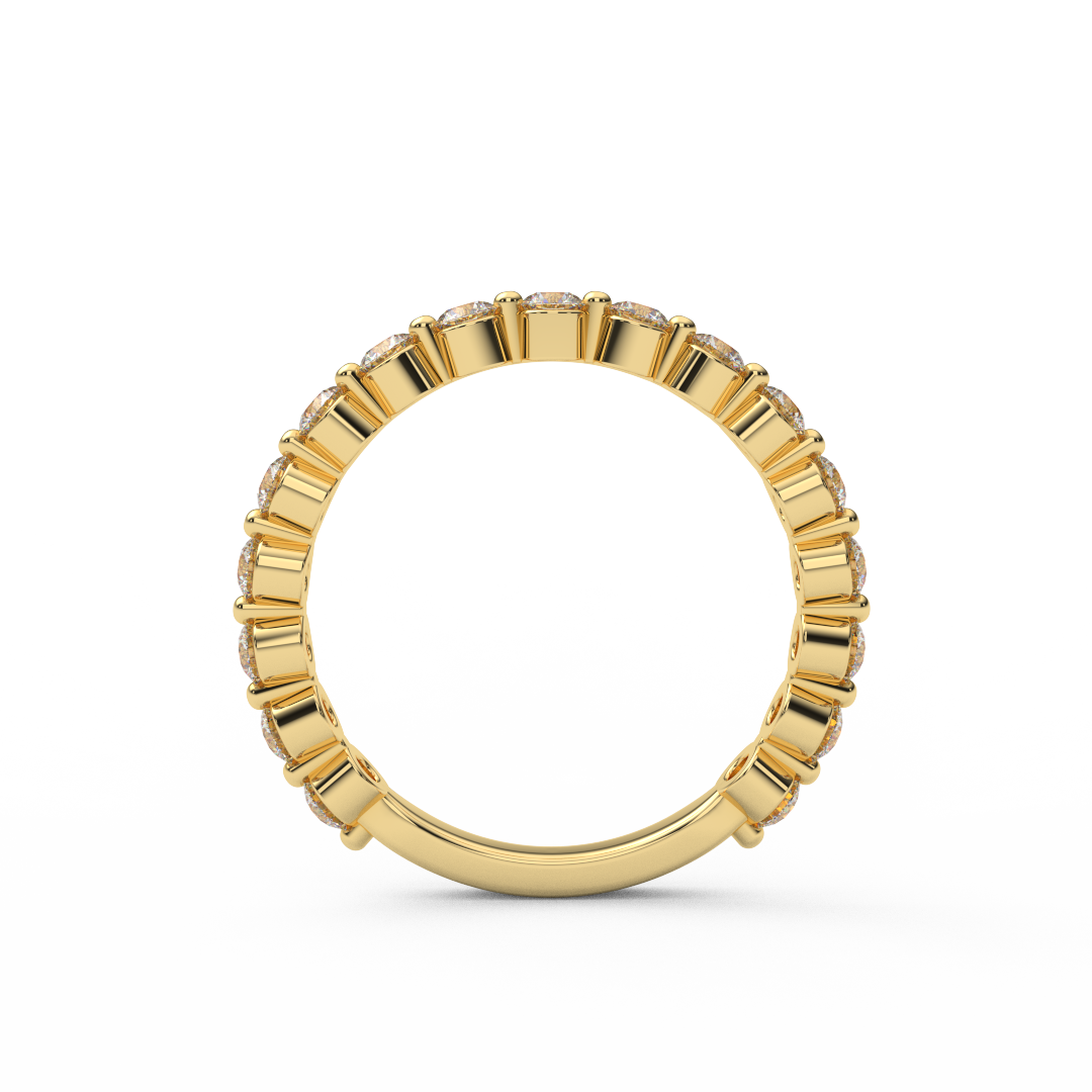 2.3mm 3/4 Eternity Prong Floating Natural Diamond Bubble Ring