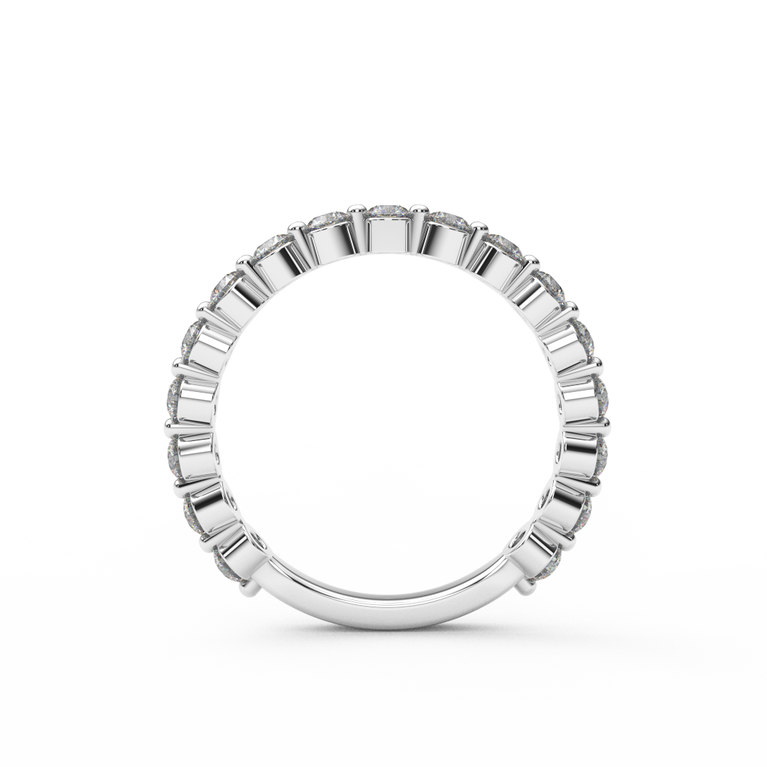 2.3mm 3/4 Eternity Prong Floating Natural Diamond Bubble Ring