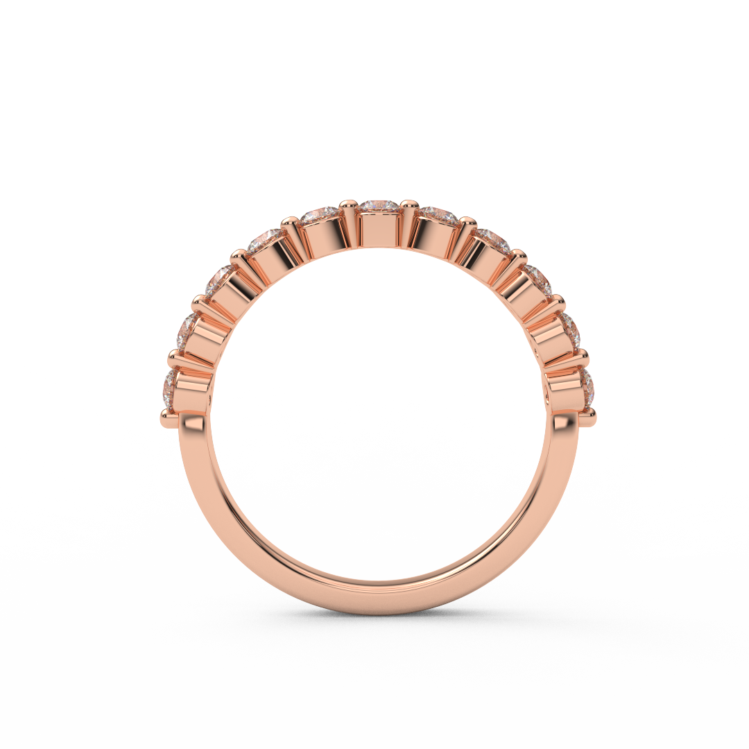 2.3mm Half Eternity Prong Floating Diamond Bubble Ring