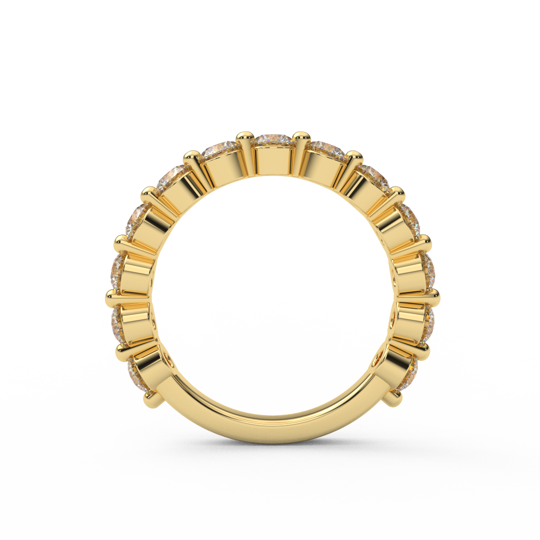 3mm 3/4 Eternity Prong Floating Natural Diamond Bubble Ring
