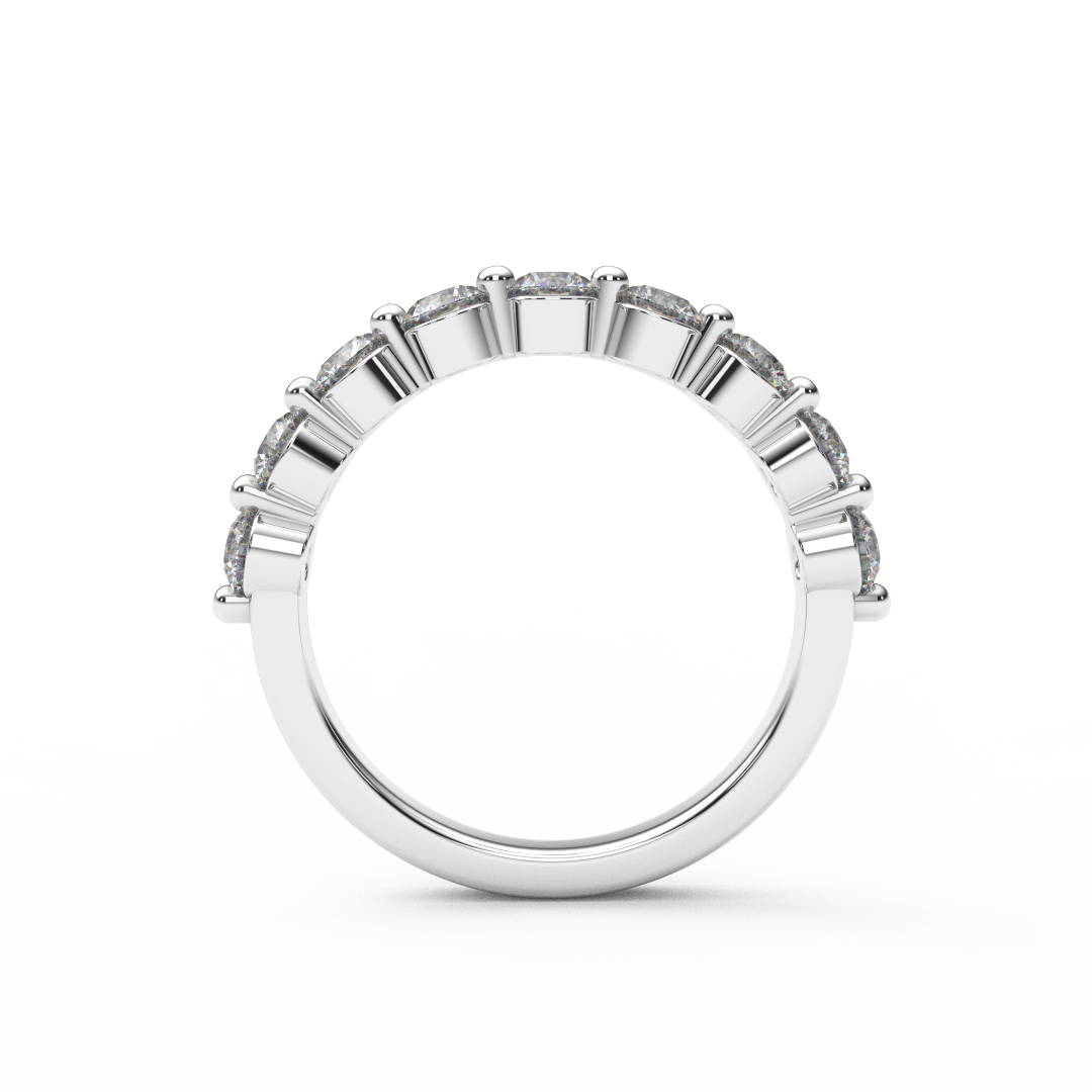 3mm Natural Diamond Floating Bubble Band/ Diamond Half Eternity Dot Ring/ Prong Set Diamond Matching Wedding Band or Anniversary Ring/ Diamond Bubble Stacking Ring