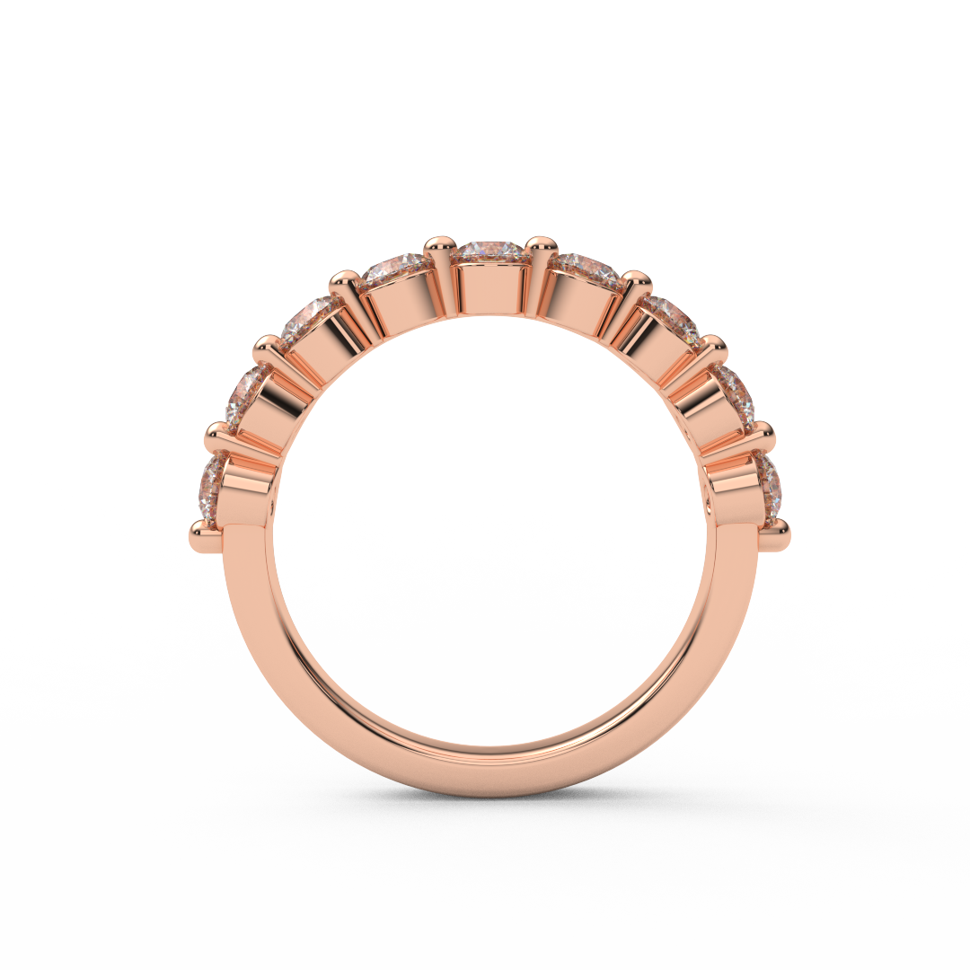 3mm Natural Diamond Floating Bubble Band/ Diamond Half Eternity Dot Ring/ Prong Set Diamond Matching Wedding Band or Anniversary Ring/ Diamond Bubble Stacking Ring