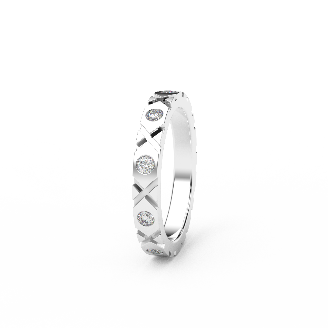 3mm XO Design Diamond Band