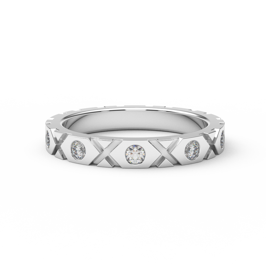 3mm XO Design Diamond Band