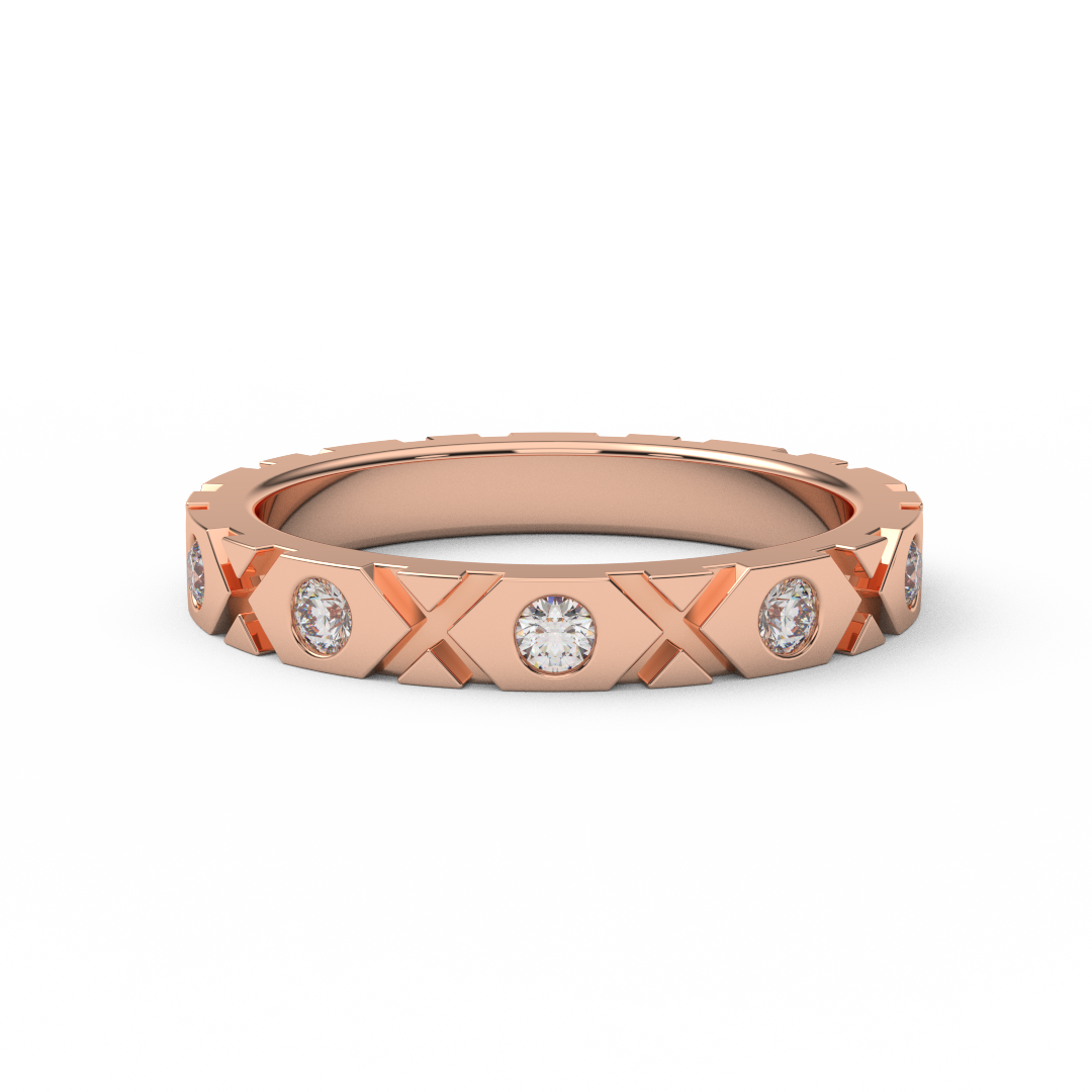 3mm XO Design Diamond Band