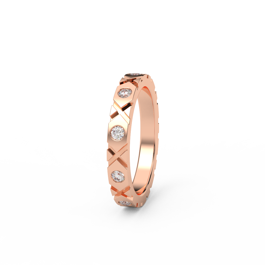 3mm XO Design Diamond Band