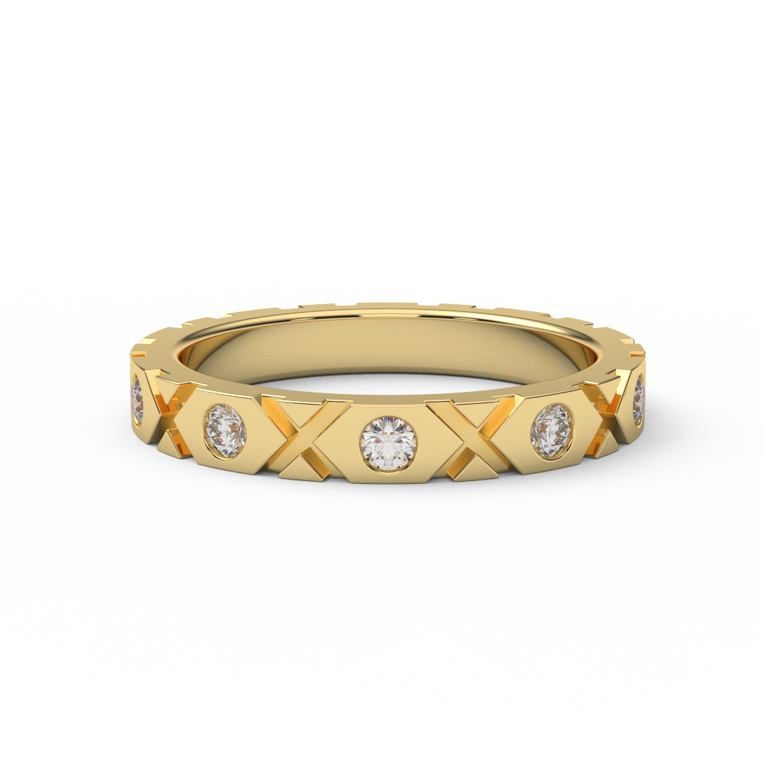 3mm XO Design Diamond Band
