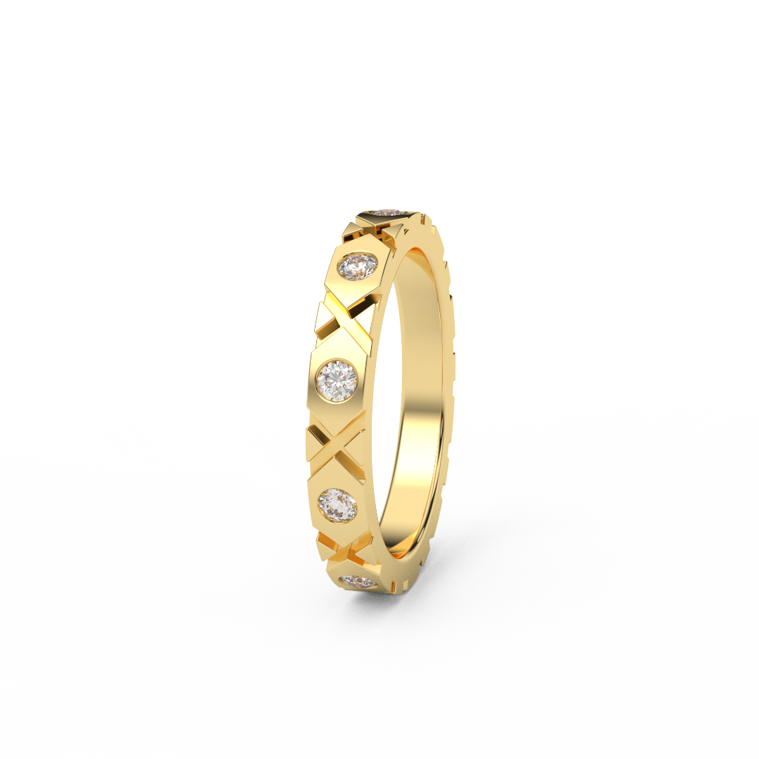 3mm XO Design Diamond Band