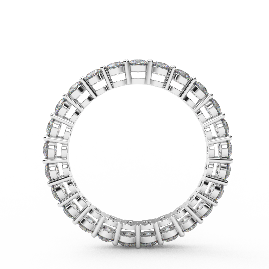 1.5 Carat Natural Diamond Full Eternity Prong Set Ring/ 2.5 MM Prong Set Infinity Diamond Wedding Band/ Diamond Stack (Appraisal Included)