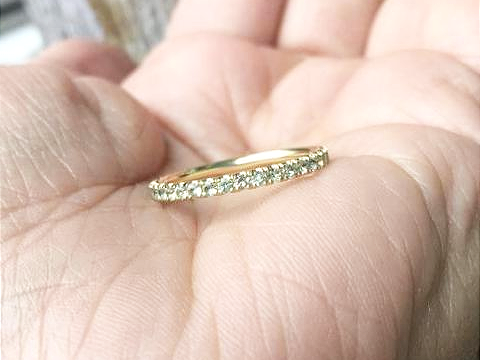 2mm Green Sapphire Eternity Band