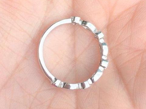 3mm Marquise Dot Diamond and Ruby Ring