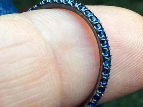 Black Rhodium 2mm Blue Sapphire Pave Eternity Band