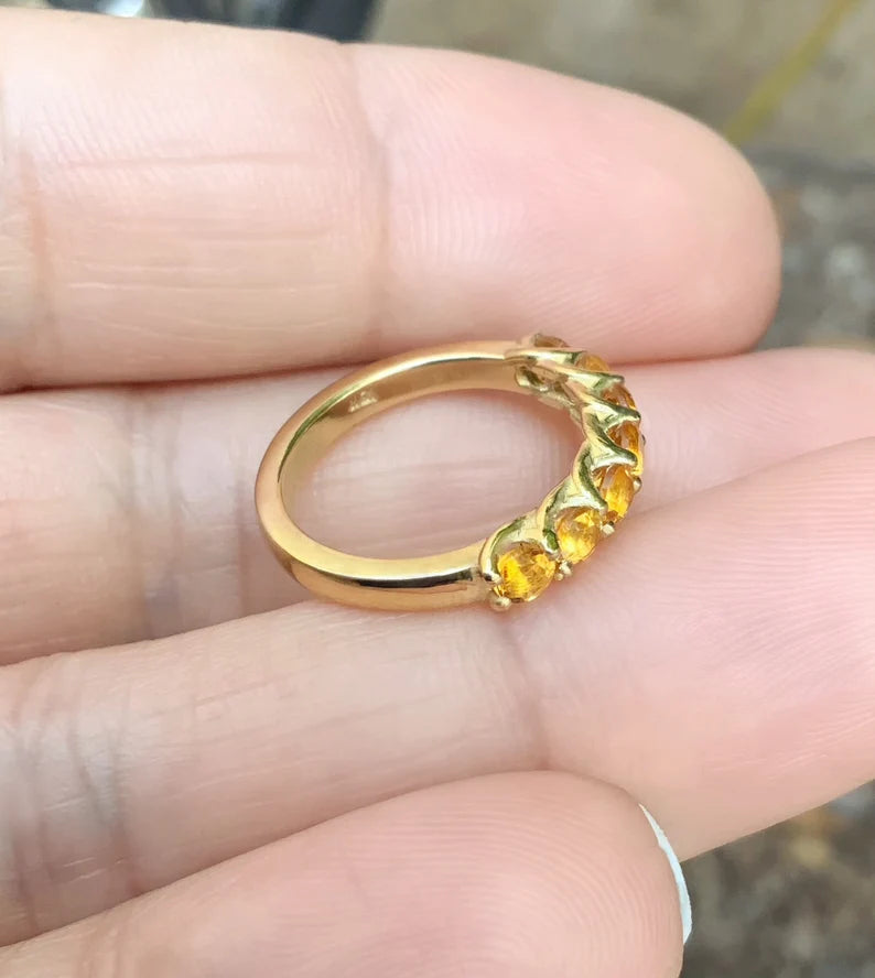 3mm Trellis Citrine Band