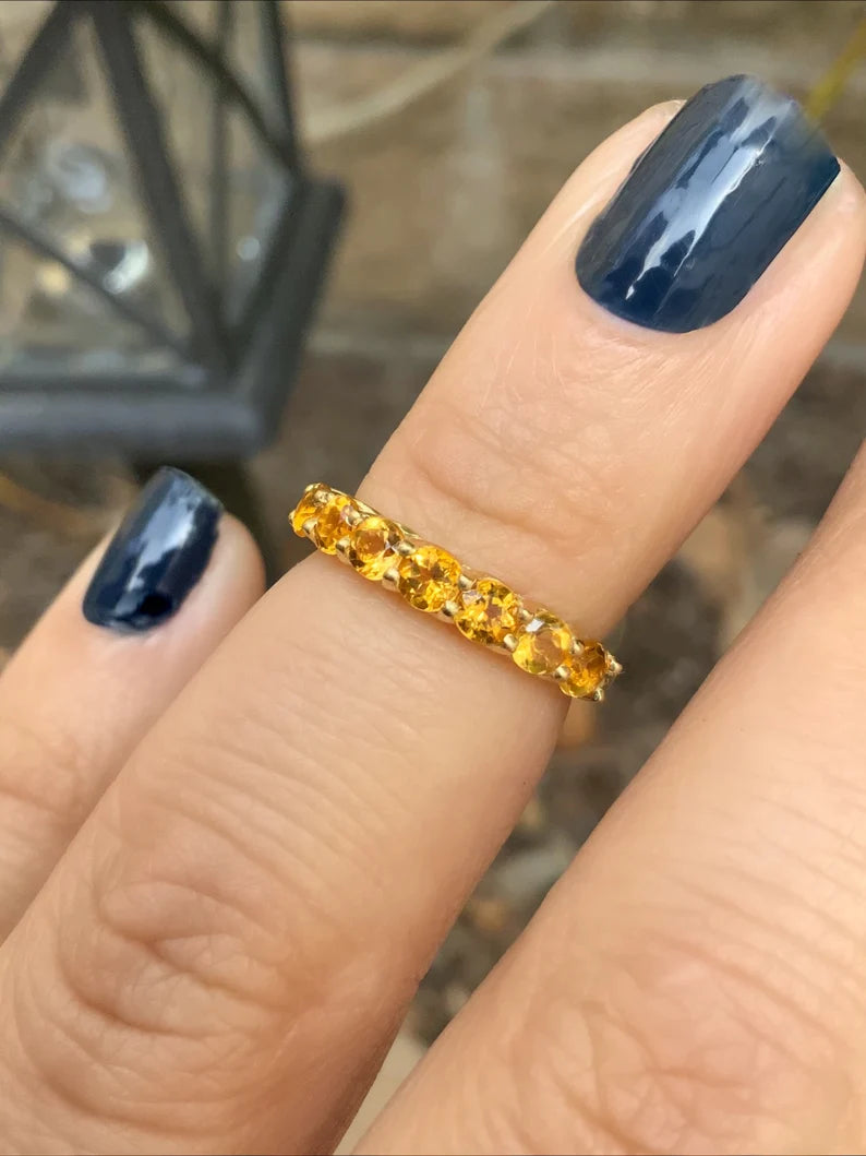 3mm Trellis Citrine Band