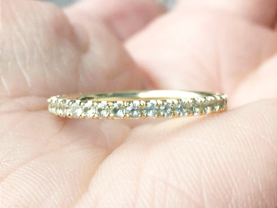2mm Green Sapphire Eternity Band