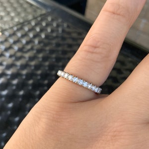 Two Tone Diamond Wedding Band/ 2.7mm Pave Half Eternity Half Carat Natural Diamond Band/ 0.5 Carat Diamond Milgrain Stacking Ring