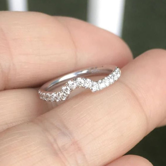 2mm Diamond Half Eternity Curved Pave Shadow Band