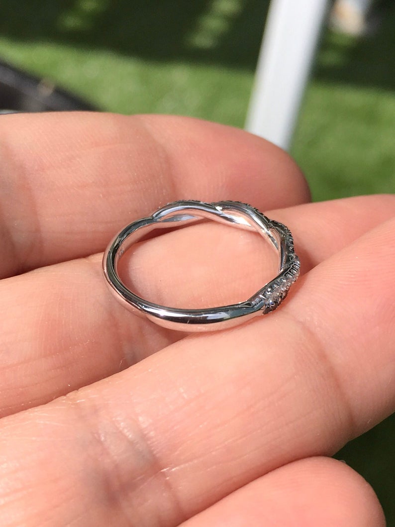 Black and White Diamond Twist Pave Ring