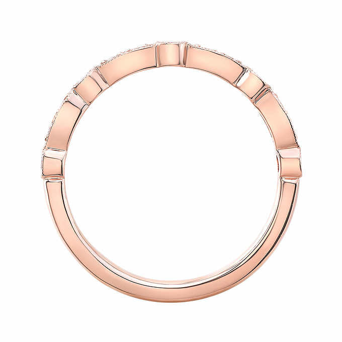 2.4mm Pave-Bezel Set Stackable Diamond Band