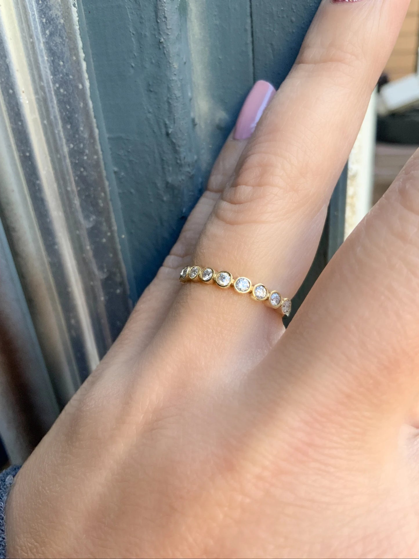 Lab Grown Diamond Bezel Set Band/ 3mm Bubble Dot Band/ Scalloped Lab Grown Diamond Wedding Band/ Diamond Stacking Ring/ 10K 14K 18K Platinum