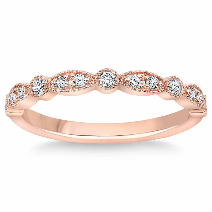 2.4mm Pave-Bezel Set Stackable Diamond Band