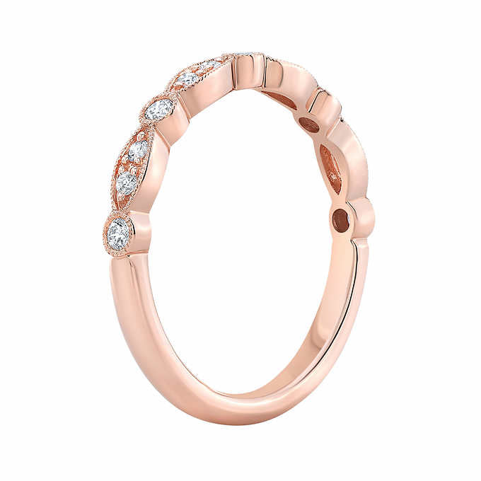 2.4mm Pave-Bezel Set Stackable Diamond Band