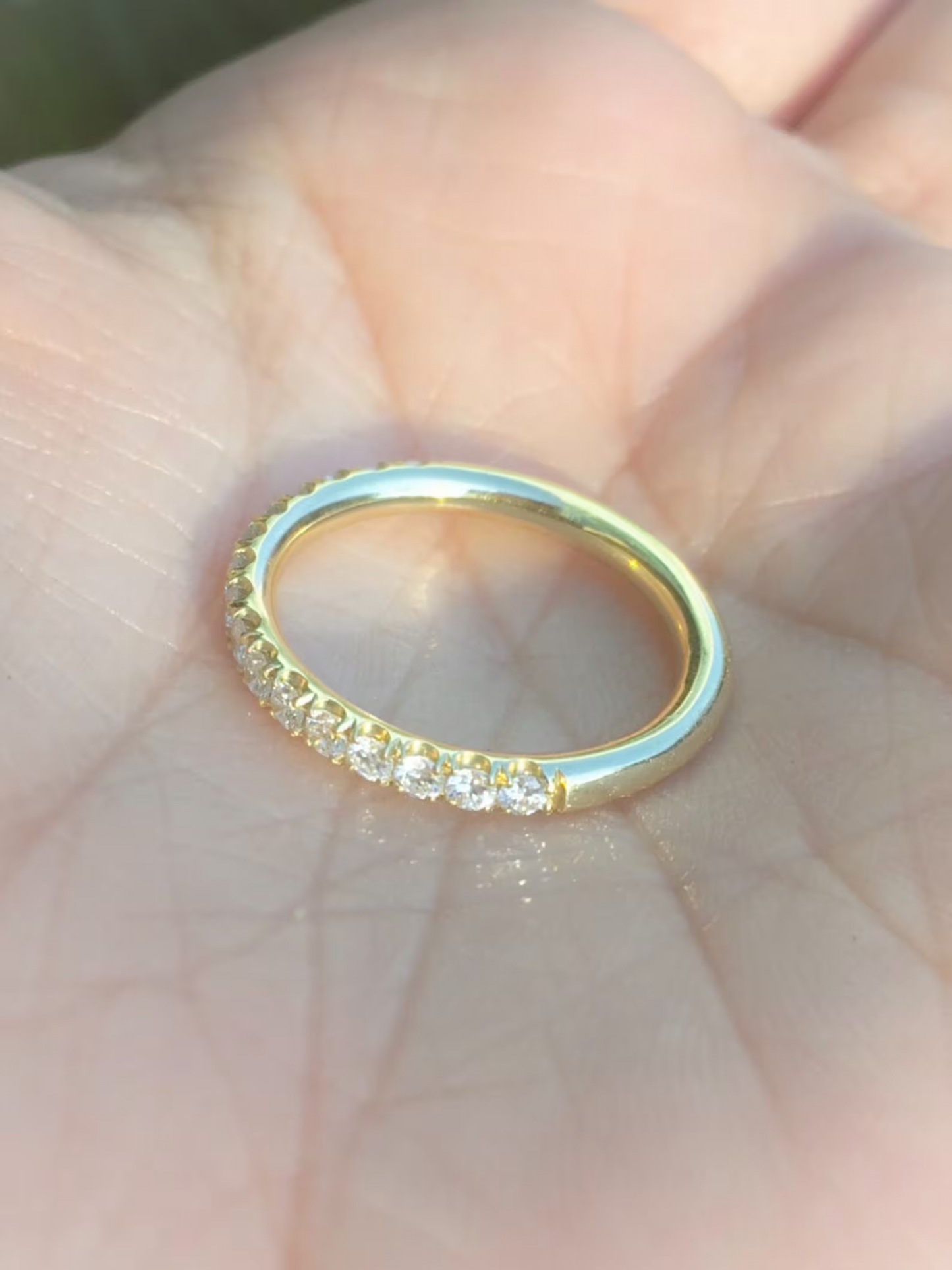 Half Eternity 1/2 Carat Lab Grown Diamond Pave Ring/ 2.5 MM Women's Wedding Stacking/ Infinity Diamond Anniversary Band/ 14K 18K or Platinum